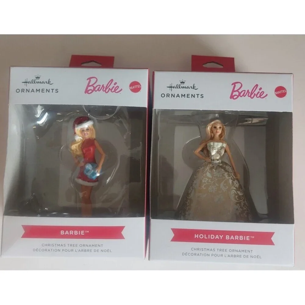 Lot of Hallmark Barbie Santa Holiday Barbie Christmas Tree Ornaments Decorations
